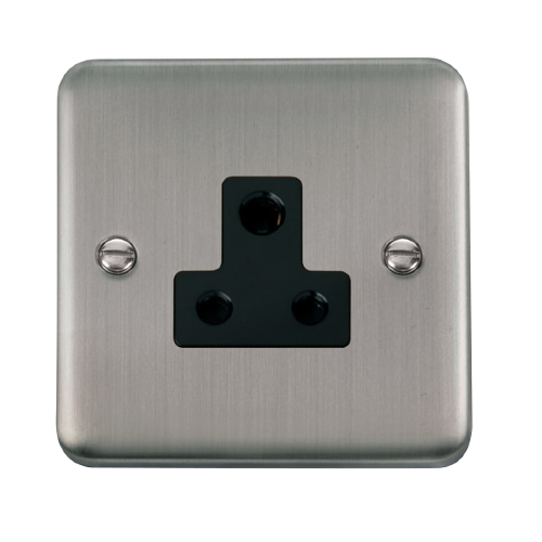 Scolmore DPSS038BK - 5A Round Pin Socket - Black Deco Plus Scolmore - Sparks Warehouse
