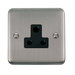 Scolmore DPSS038BK - 5A Round Pin Socket - Black Deco Plus Scolmore - Sparks Warehouse