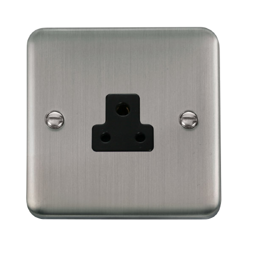 Scolmore DPSS039BK - 2A Round Pin Socket - Black Deco Plus Scolmore - Sparks Warehouse