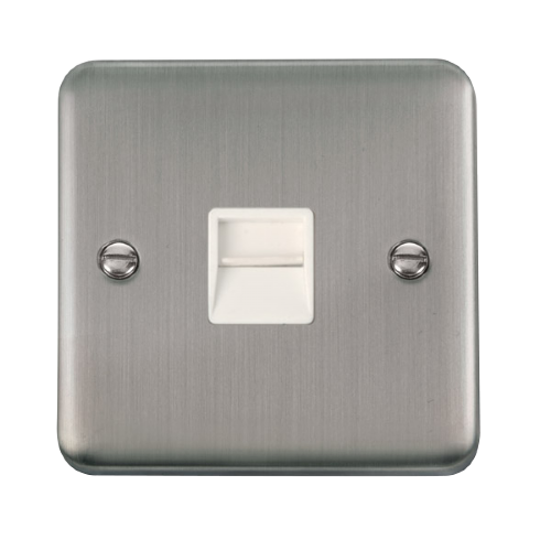 Scolmore DPSS120WH - Single Telephone Outlet - Master - White Deco Plus Scolmore - Sparks Warehouse