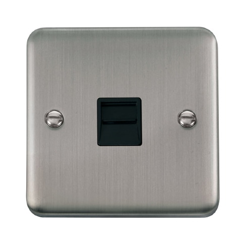 Scolmore DPSS125BK - Single Telephone Outlet - Secondary - Black Deco Plus Scolmore - Sparks Warehouse