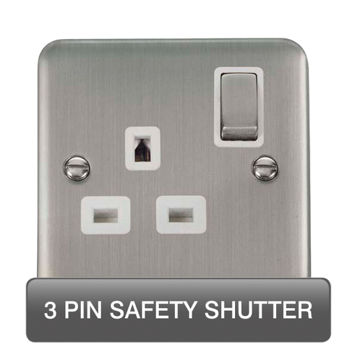 Scolmore DPSS1535WH Deco Plus Stainless Steel Dp 1g Sw Skt Sswh  Scolmore - Sparks Warehouse