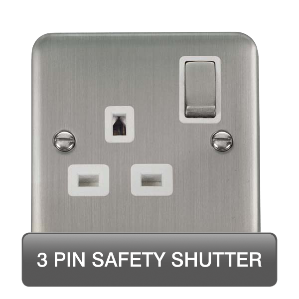 Scolmore DPSS1535WH Deco Plus Stainless Steel Dp 1g Sw Skt Sswh  Scolmore - Sparks Warehouse