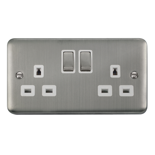 Scolmore DPSS1536WH Deco Plus Stainless Steel Dp 2g Sw Skt Sswh  Scolmore - Sparks Warehouse