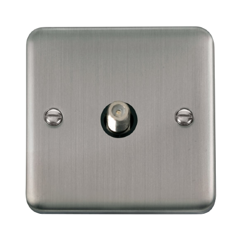 Scolmore DPSS156BK - Single Satellite Outlet - Black Deco Plus Scolmore - Sparks Warehouse
