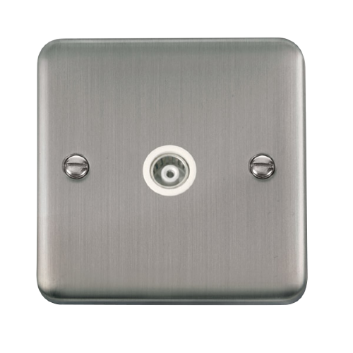 Scolmore DPSS158WH - Single Isolated Coaxial Outlet - White Deco Plus Scolmore - Sparks Warehouse