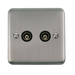 Scolmore DPSS159BK - Twin Isolated Coaxial Outlet - Black Deco Plus Scolmore - Sparks Warehouse