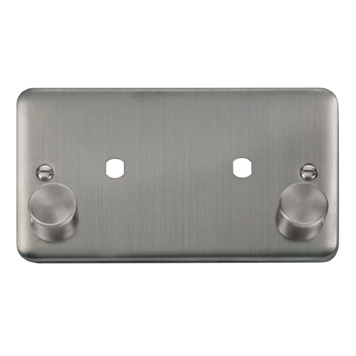 Scolmore DPSS186 - 2 Gang Dimmer Plate + Knobs (1630W Max) - 2 Apertures Deco Plus Scolmore - Sparks Warehouse