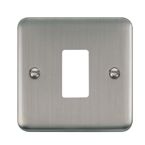 Scolmore DPSS20401 - 1 Gang GridPro® Frontplate - Stainless Steel GridPro Scolmore - Sparks Warehouse