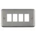 Scolmore DPSS20404 - 4 Gang GridPro® Frontplate - Stainless Steel GridPro Scolmore - Sparks Warehouse