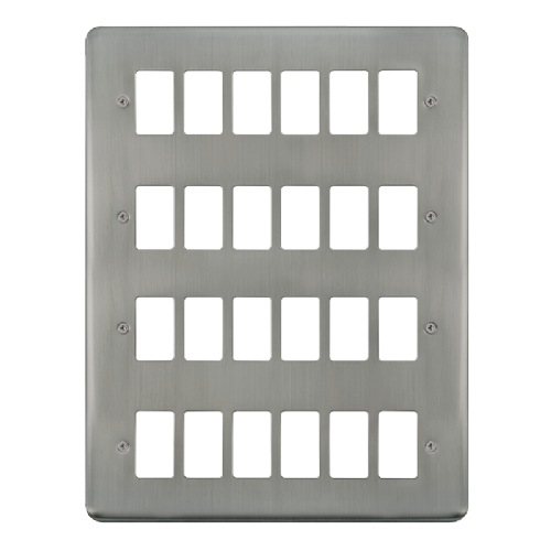 Scolmore DPSS20524 - 24 Gang GridPro® Frontplate - Stainless Steel GridPro Scolmore - Sparks Warehouse