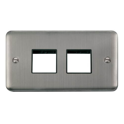 Scolmore DPSS404BK - 2 Gang Plate - 2 x 2 Apertures - Black Deco Plus Scolmore - Sparks Warehouse
