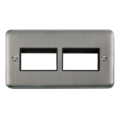 Scolmore DPSS406BK - 2 Gang Plate - 2 x 3 Apertures - Black Deco Plus Scolmore - Sparks Warehouse