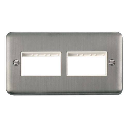 Scolmore DPSS406WH - 2 Gang Plate - 2 x 3 Apertures - White Deco Plus Scolmore - Sparks Warehouse