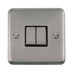 Scolmore DPSS412BK - 10AX Ingot 2 Gang 2 Way Plate Switch - Black Deco Plus Scolmore - Sparks Warehouse