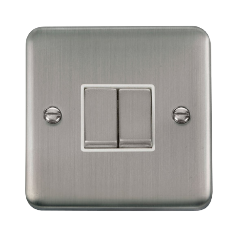 Scolmore DPSS412WH - 10AX Ingot 2 Gang 2 Way Plate Switch - White Deco Plus Scolmore - Sparks Warehouse