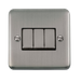 Scolmore DPSS413BK - 10AX Ingot 3 Gang 2 Way Plate Switch - Black Deco Plus Scolmore - Sparks Warehouse