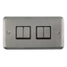 Scolmore DPSS414BK - 10AX Ingot 4 Gang 2 Way Plate Switch - Black Deco Plus Scolmore - Sparks Warehouse