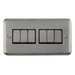 Scolmore DPSS416BK - 10AX Ingot 6 Gang 2 Way Plate Switch - Black Deco Plus Scolmore - Sparks Warehouse