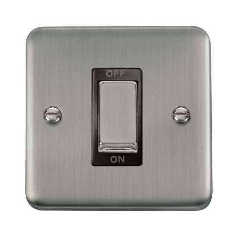 Scolmore DPSS500BK - 45A Ingot 1 Gang DP Switch - Black Deco Plus Scolmore - Sparks Warehouse