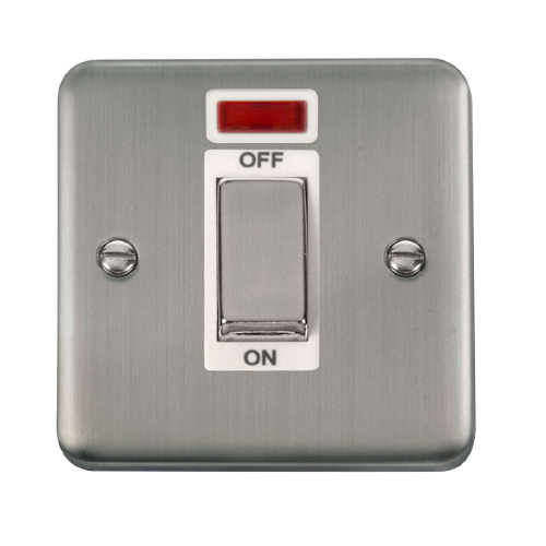 Scolmore DPSS501WH - 45A Ingot 1 Gang DP Switch With Neon - White Deco Plus Scolmore - Sparks Warehouse