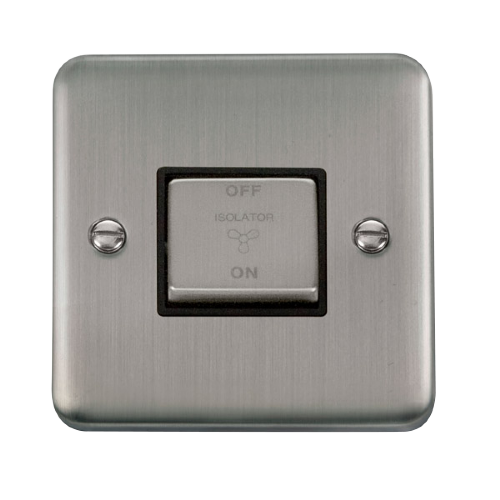 Scolmore DPSS520BK - 10AX Ingot 3 Pole Fan Isolation Plate Switch - Black Deco Plus Scolmore - Sparks Warehouse