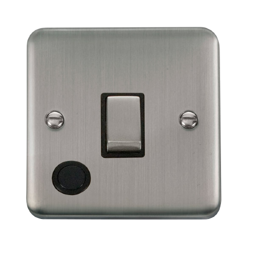 Scolmore DPSS522BK - 20A Ingot 1 Gang DP Switch With Flex Outlet - Black Deco Plus Scolmore - Sparks Warehouse