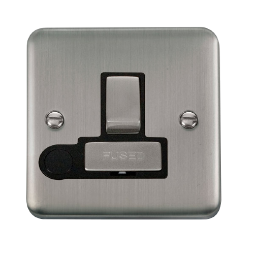 Scolmore DPSS551BK - 13A Ingot DP Switched Fused Connection Unit With Flex Outlet - Black Deco Plus Scolmore - Sparks Warehouse