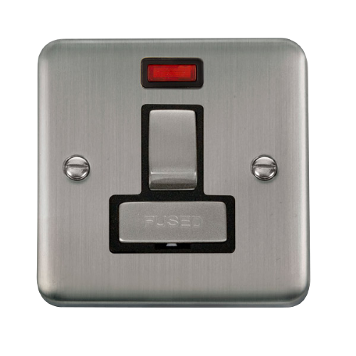 Scolmore DPSS752BK - 13A Ingot DP Switched Fused Connection Unit With Neon - Black Deco Plus Scolmore - Sparks Warehouse
