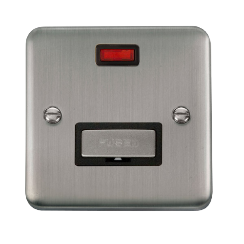 Scolmore DPSS753BK - 13A Ingot Fused Connection Unit With Neon - Black Deco Plus Scolmore - Sparks Warehouse