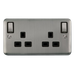 Scolmore DPSS836BK Deco Plus Stainless Steel Deco+ 13a 2gang Outboard Sw Skt Dp Ss Bk  Scolmore - Sparks Warehouse