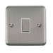Scolmore DPSSWH-SMART1 - 1G Plate 1 Aperture Supplied With 1 x 10AX 2 Way Ingot Retractive Switch Module - Stainless Steel - White Deco Plus Scolmore - Sparks Warehouse