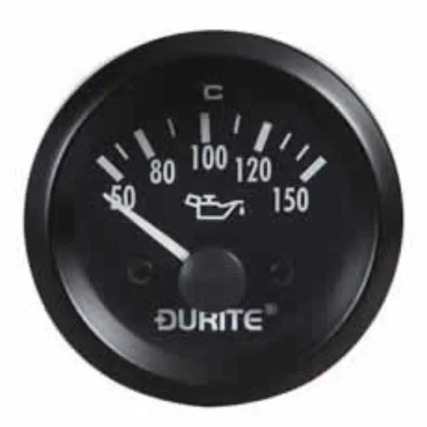DURITE - Oil Temperature Gauge with Sender 52mm 12 volt Bx1