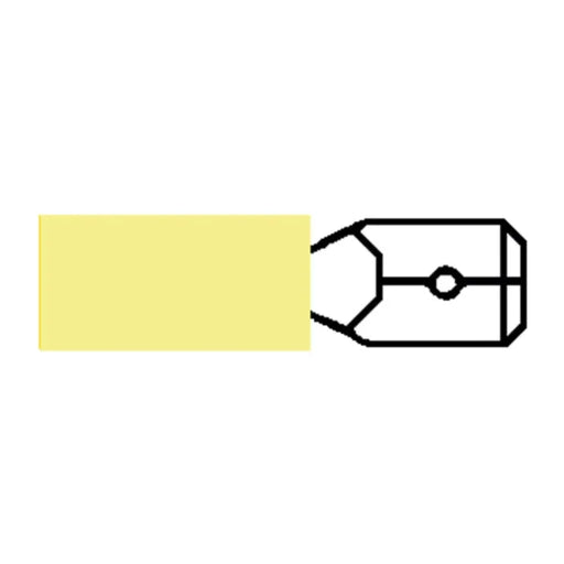DURITE - Terminal Heatshrink Yellow 6.3mm Male Spade Pk100