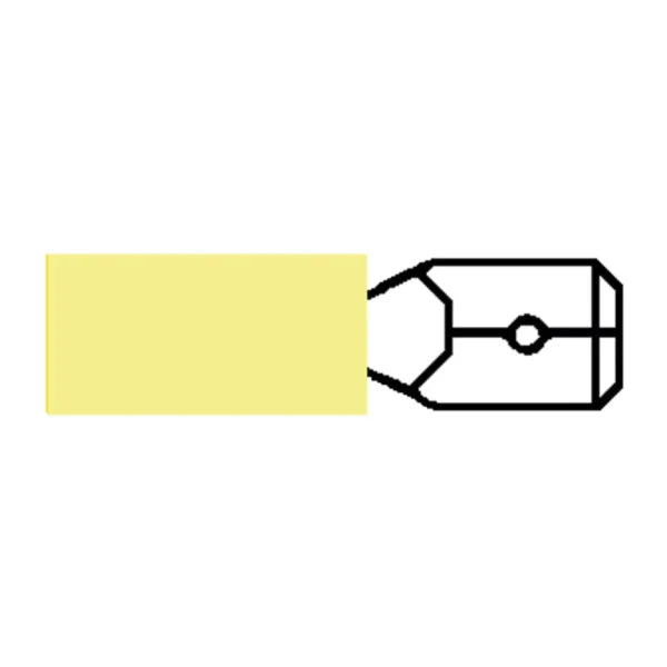 DURITE - Terminal Heatshrink Yellow 6.3mm Male Spade Pk100