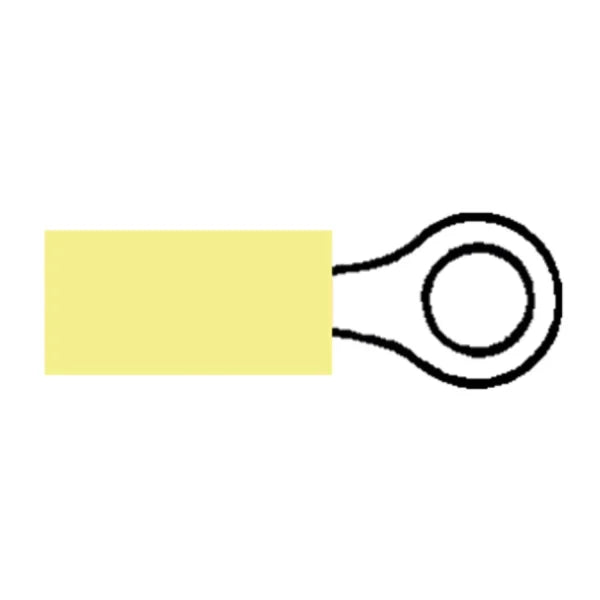 DURITE - Terminal Heatshrink Yellow 4.3mm Ring Pk100