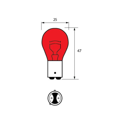 DURITE - Bulb 12V 21/5W BAW15D RED Pk1