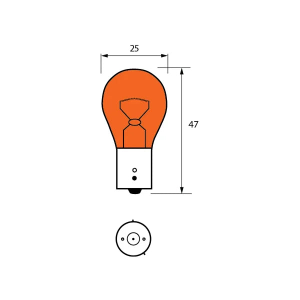DURITE - Bulb 12V 21W BAU15S AMBER Pk1
