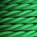 1.5mm Core Decorative Braided Fabric Flex  - 1 Metre Length  - EMERALD GREEN TWIST