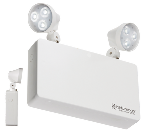 Knightsbridge EMTWINPC 230V IP20 6W LED Twin Emergency Spotlight Emergency Lighting Knightsbridge - Sparks Warehouse