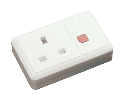 Scolmore ES001 - 13A 1 Gang Trailing Socket With Neon - White Essentials Scolmore - Sparks Warehouse