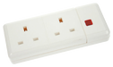 Scolmore ES002 - 13A 2 Gang Trailing Socket With Neon - White Essentials Scolmore - Sparks Warehouse