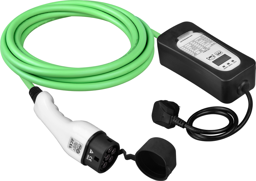3 pin UK plug to Type 2 plug Mode-2 EV charger, 5 metre cable EV Charging Sync EV - Sparks Warehouse
