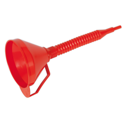 Sealey - F16F Funnel with Flexible Spout & Filter Medium Ø160mm Lubrication Sealey - Sparks Warehouse