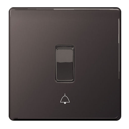 BG Nexus FBN14 Screwless Flat Plate Black Nickel Bell Push - DISCONTINUED - BG - sparks-warehouse