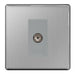 BG FBS62 Screwless Flat Plate Brushed Steel Single Gang Isolated Co-Axial Socket - BG - sparks-warehouse