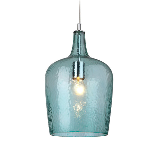 Firstlight 2301AQ Glass Pendant - Chrome with Aqua Glass - Firstlight - sparks-warehouse