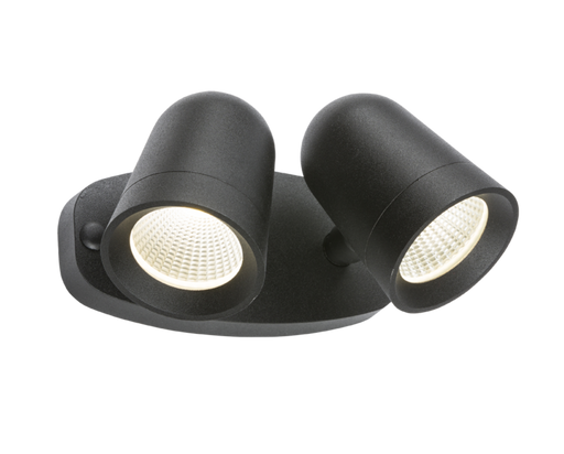Knightsbridge FLTB 230V IP65 18W LED Black Twin Spot FloodLight Floodlight Knightsbridge - Sparks Warehouse