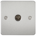 Knightsbridge FP0100BC Flat Plate 1G TV Outlet (NON-ISOLATED) - Brushed Chrome TV Outlets Knightsbridge - Sparks Warehouse