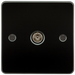 Knightsbridge FP0100GM Flat Plate 1G TV Outlet (non-isolated) - Gunmetal ML Knightsbridge - Sparks Warehouse